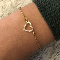 Bracelet doré coeur