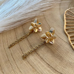 Boucles d'oreilles fleurs pendantes