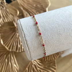 Bracelet doré rouge