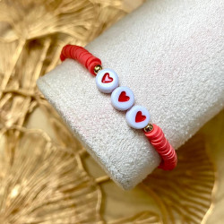 bracelet coeur heishi