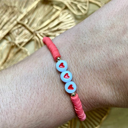 bracelet rose heishi