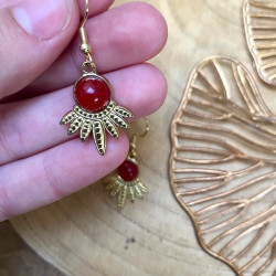 boucles d'oreilles rouge