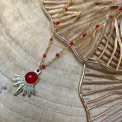 collier breloque plume