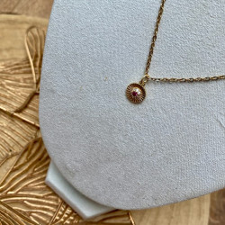 collier pendentif brillant rose