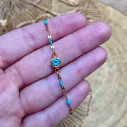bracelet chaine bleu