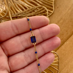 bracelet doré bleu