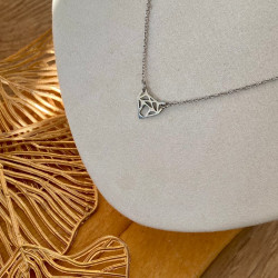 collier renard argenté