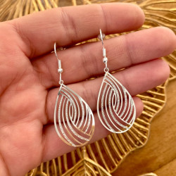 boucles argenté goutte