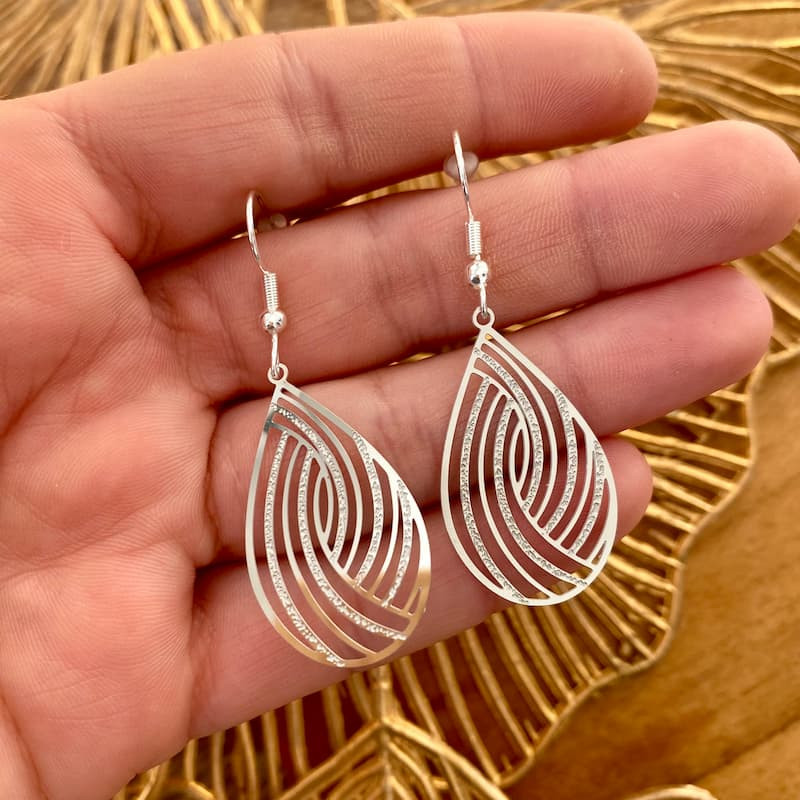boucles argenté goutte boucles argenté goutte
