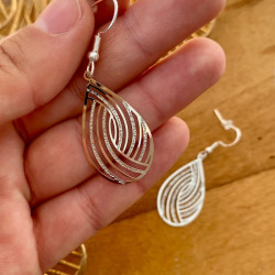 boucles d'oreilles argenté acier
