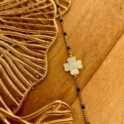 bracelet chaine bleu