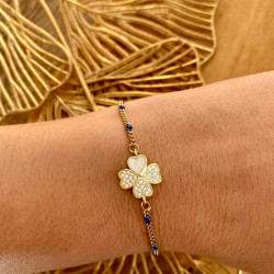 bracelet doré trèfle