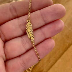 bracelet feuille dorée