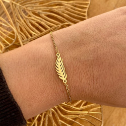 bracelet doré feuille