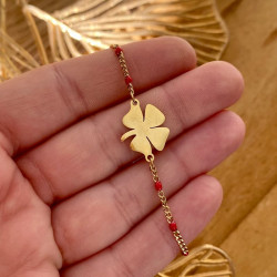 bracelet doré trèfle
