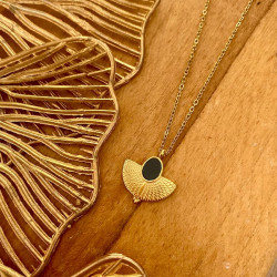 pendentif éventail doré