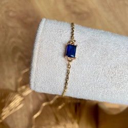Bracelet doré SAPHIR BLEU