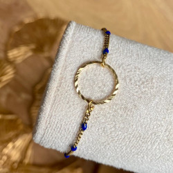 Bracelet doré CERCLE BLEU