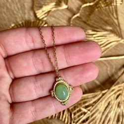 Collier doré MEDAILLON JADE