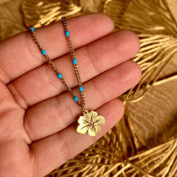 Collier doré FLEUR TROPICALE