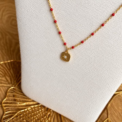 Collier doré ETOILE ROUGE