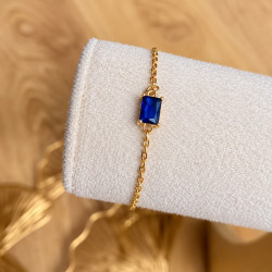 Bracelet doré SAPHIR BLEU